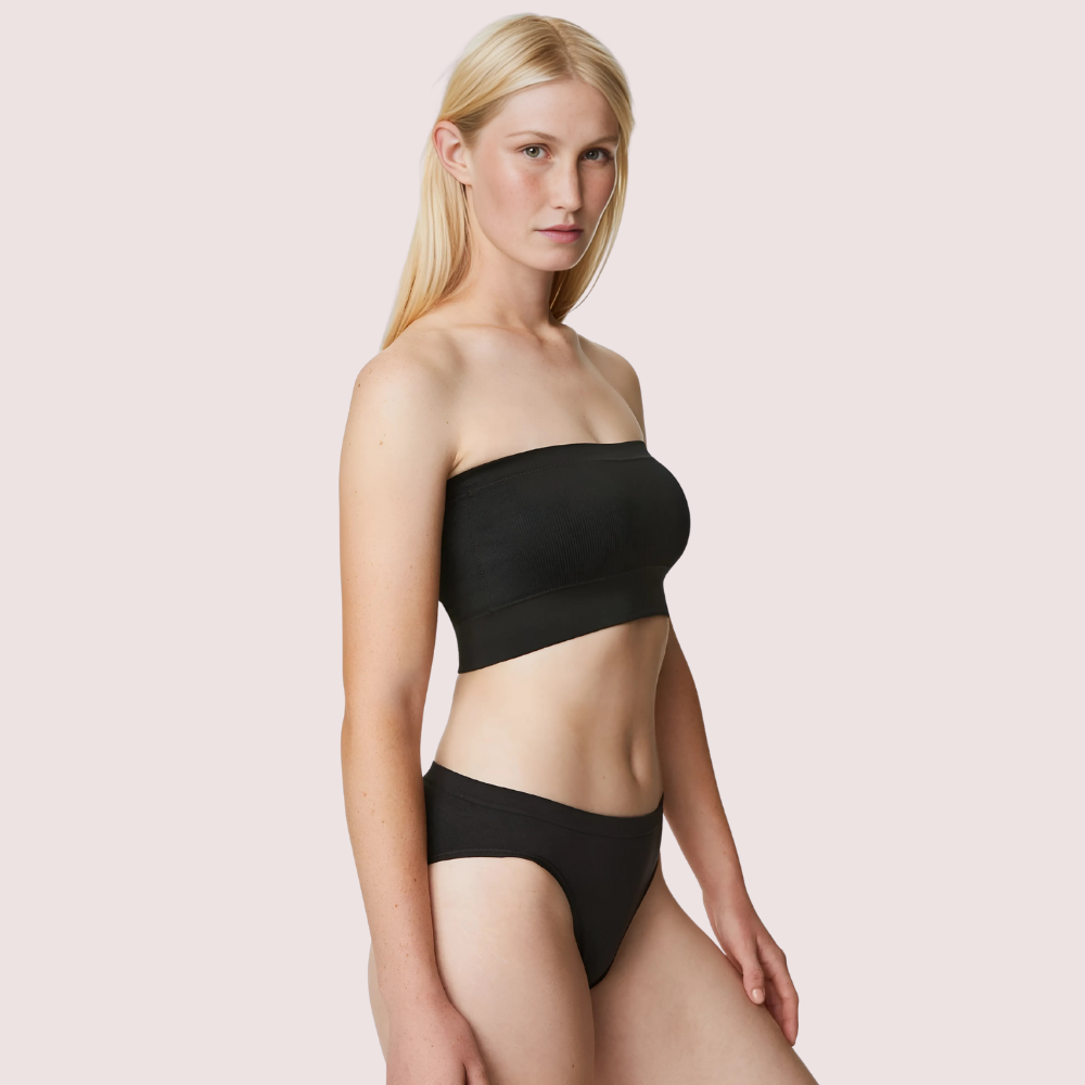 Non-Wired Seamless Tube Bra Panty Set for Daily Wear